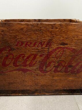 Vintage 1965 Coca Cola Wooden Shipping Crate Box